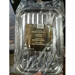 Plieninis grilio padėklas, daugkartinio naudojimo grotelės, 2 vnt