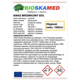 Skruzdžių rūgštis 85 gryna analizei 1 litras