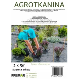 Agrotkanina kilimėlis nuo piktžolių UV storio juodas 2x5m 80g/m2