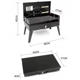 Sulankstomas anglinis sodo turistinis grilis + mentelė ir šakutė