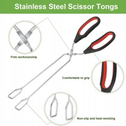 Nerūdijančio plieno grilio žnyplės, 3 vnt