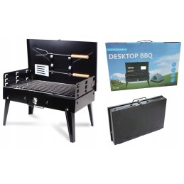 Sulankstomas anglinis sodo turistinis grilis + mentelė ir šakutė