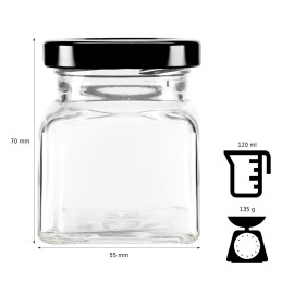 Kvadratinis stiklinis indas 120 ml