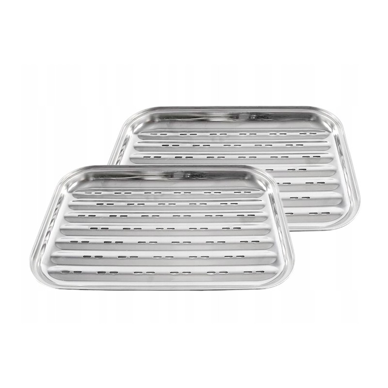 Daugkartinio naudojimo plieninis grilio padėklas, 2 vnt