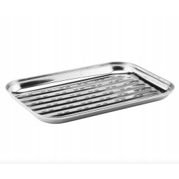 Daugkartinio naudojimo nerūdijančio plieno stačiakampio formos grilio padėklas, 2 vnt