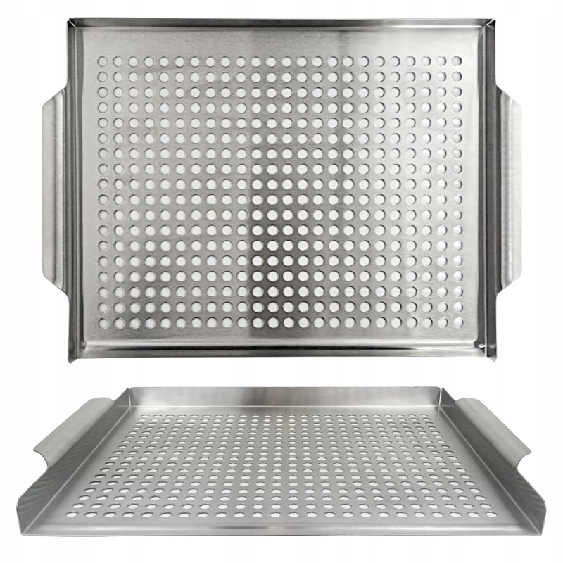 Nerūdijančio plieno grilio padėklas, grotelės daržovėms ir žuviai, daugkartinio naudojimo padėklas