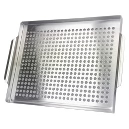 Nerūdijančio plieno grilio padėklas, grotelės daržovėms ir žuviai, daugkartinio naudojimo padėklas