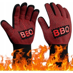 Apsauginės pirštinės kepsninės pirštinės karščiui atsparios 800°C x2