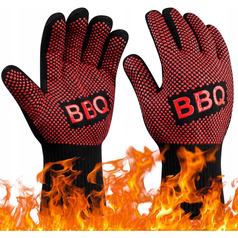 Apsauginės pirštinės kepsninės pirštinės karščiui atsparios 800°C x2