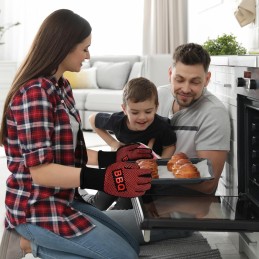 Apsauginės pirštinės kepsninės pirštinės karščiui atsparios 800°C x2