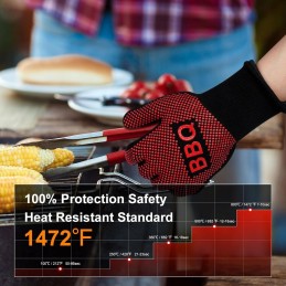 Apsauginės pirštinės kepsninės pirštinės karščiui atsparios 800°C x2