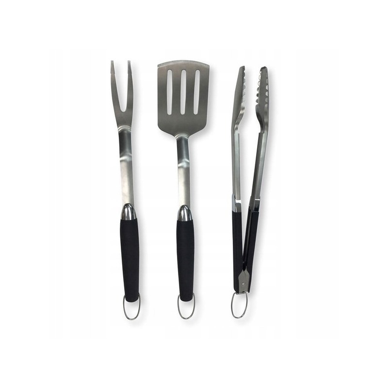 3 vnt Fieldmann fzg9017 grilio įrankių rinkinys (juodas)