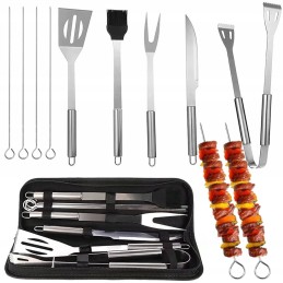 nerūdijančio plieno kepimo indų rinkinys praktiškame užtrauktuku užsegamame dėkle