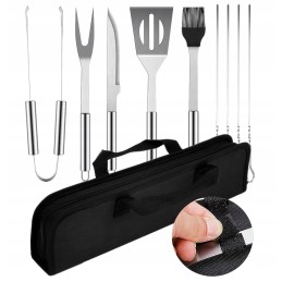 nerūdijančio plieno kepimo indų rinkinys praktiškame užtrauktuku užsegamame dėkle