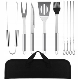 nerūdijančio plieno kepimo indų rinkinys praktiškame užtrauktuku užsegamame dėkle