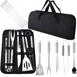 nerūdijančio plieno kepimo indų rinkinys praktiškame užtrauktuku užsegamame dėkle