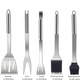 nerūdijančio plieno kepimo indų rinkinys praktiškame užtrauktuku užsegamame dėkle