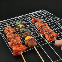 Grilio grotelės, krepšelis mėsai, žuviai, daržovėms kepti, 23x25, uždaras, grotelės