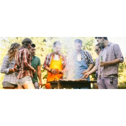 Didelis priedų rinkinys kepsninės įrankiai peilis žnyplės šakutė mentelė šepetys iešmai + dėklas 9 viename