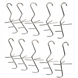 Trigubi žuvies rūkymo kabliukai su barstytuvu, ilgas inox 21cm, storis 3mm, rinkinyje 10 vnt.