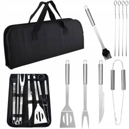 nerūdijančio plieno kepimo indų rinkinys praktiškame užtrauktuku užsegamame dėkle