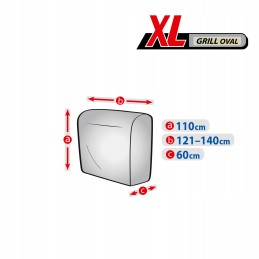 Vandeniui atsparus ovalus grilio dangtis, didelis