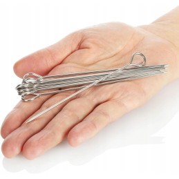 100x mėsos iešmelių vyniotinių vyniotinių adatų nerūdijančio plieno iešmelių rinkinys