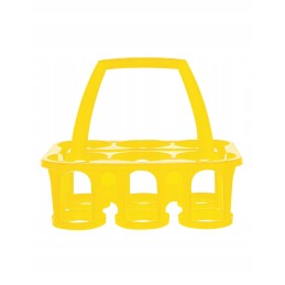 Geltona kaladėlė stiklainiams transportuoti.