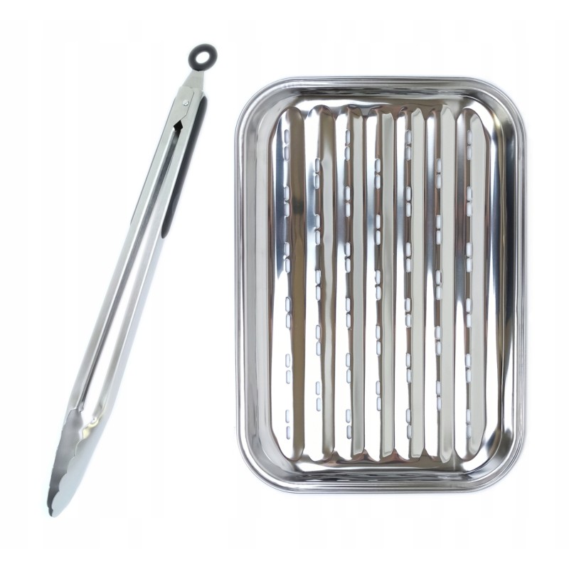 Virtuvinių žnyplių padėklo grilio padėklas rinkinys