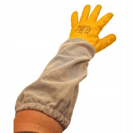 nitrilinės bitininkystės pirštinės, apsauginės su drobe, 8 dydis