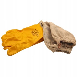 nitrilinės bitininkystės pirštinės, apsauginės su drobe, 9 dydis