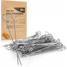 100x mėsos iešmelių vyniotinių vyniotinių adatų nerūdijančio plieno iešmelių rinkinys