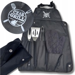 Grilio meistro prijuostė su grilio įrankiais ir 5 viename grilio stalo įrankiais