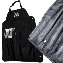 Grilio meistro prijuostė su grilio įrankiais ir 5 viename grilio stalo įrankiais