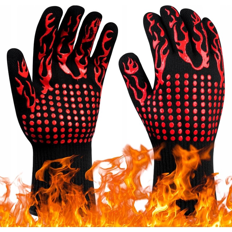 Apsauginės pirštinės kepsninės pirštinės karščiui atsparios 800°C x2