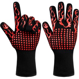 Apsauginės pirštinės kepsninės pirštinės karščiui atsparios 800°C x2