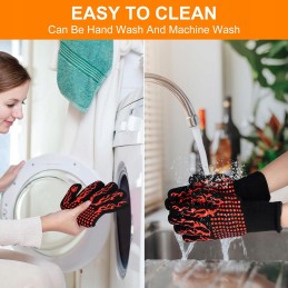 Apsauginės pirštinės kepsninės pirštinės karščiui atsparios 800°C x2