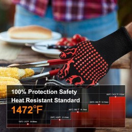 Apsauginės pirštinės kepsninės pirštinės karščiui atsparios 800°C x2