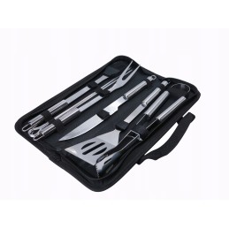 Grilio reikmenų rinkinys, nerūdijančio plieno dėklas