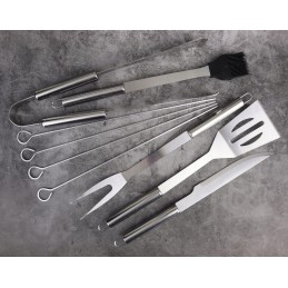 Grilio reikmenų rinkinys, nerūdijančio plieno dėklas