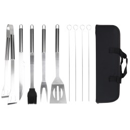 Grilio reikmenų rinkinys, nerūdijančio plieno dėklas