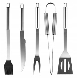 Grilio reikmenų rinkinys, nerūdijančio plieno dėklas
