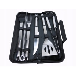 Grilio reikmenų rinkinys, nerūdijančio plieno dėklas