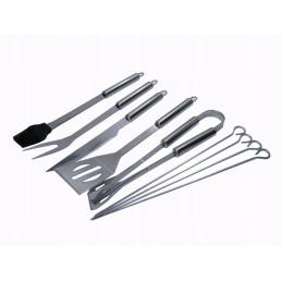 Grilio reikmenų rinkinys, nerūdijančio plieno dėklas