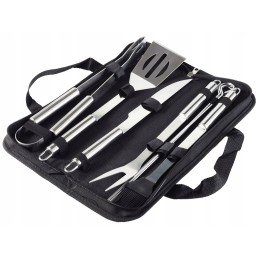 Grilio reikmenų rinkinys, nerūdijančio plieno dėklas