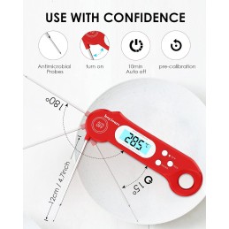 Grilio termometras su zondu, skaitmeninis momentinis skaitymas, LCD ekranas