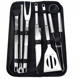 Plieninis kepsninės komplektas, plieniniai kepsninės reikmenys, stalo įrankiai, indai, dėklas