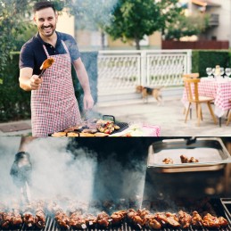 Plieninių stalo įrankių kepsninės aksesuarų rinkinys iš 5 dalių uždangalo indų dėklas