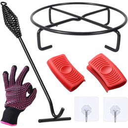 Barvere aksesuarai: pagrindas 42 cm, stovas, kabliukai, bbq pirštinės.