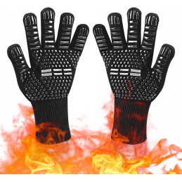 Ugniai atsparios pirštinės kepimui ant grotelių, atsparios karščiui, stiprios ugniai
